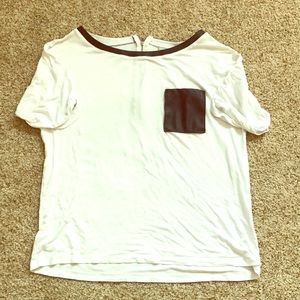 Halogen Top with Leather detail